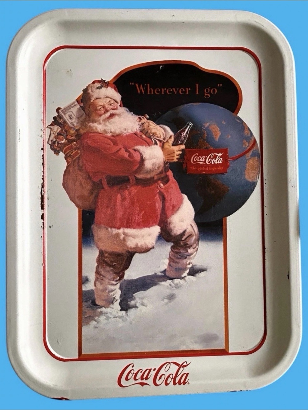 Coca Cola Santa Wherever I Go Tray